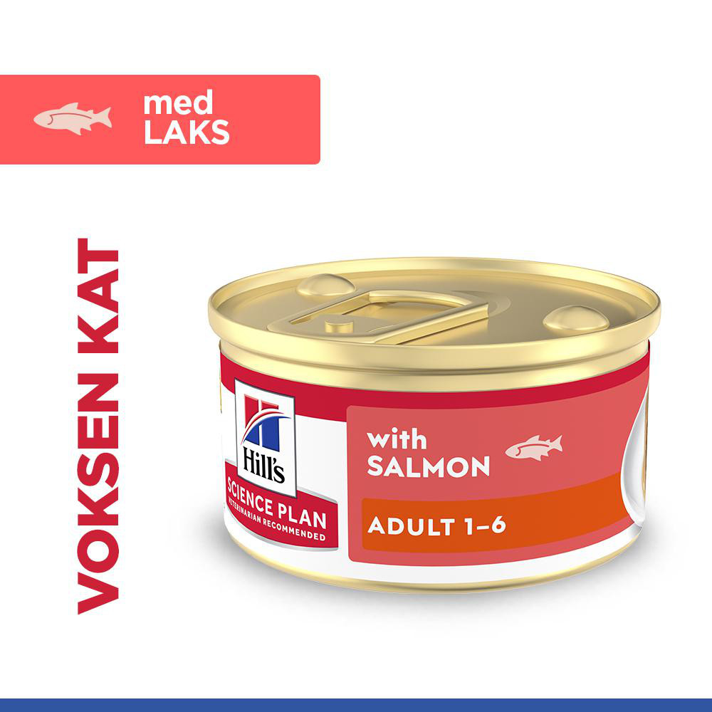 Hill's Adult vådfoder til katte med laks (mousse, dåse)