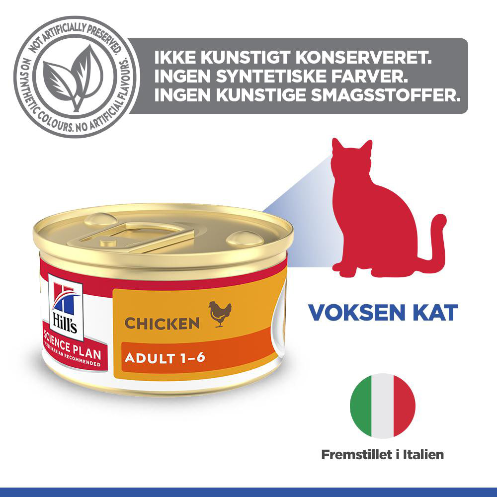 Hill's Adult vådfoder til katte med kylling (mousse, dåse)
