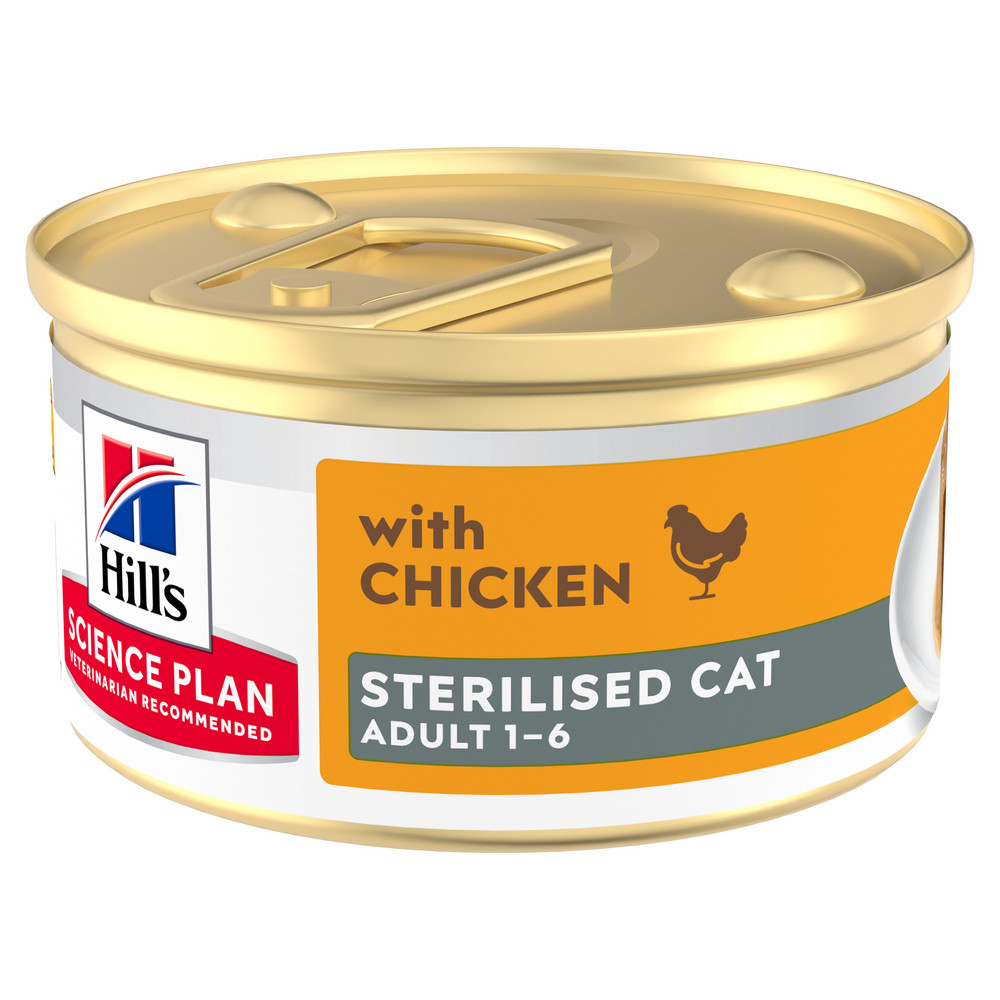 Hill's Adult Sterilised Cat vådfoder til katte med kylling (mousse, dåse)