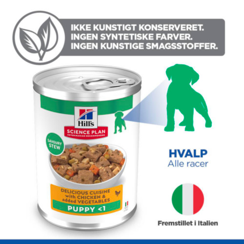 Hill's Puppy vådfoder til hvalpe med kylling & grøntsager (stew, dåse)