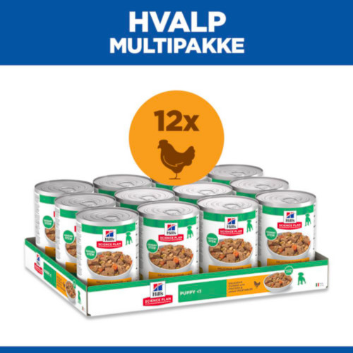 Hill's Puppy vådfoder til hvalpe med kylling & grøntsager (stew, dåse)