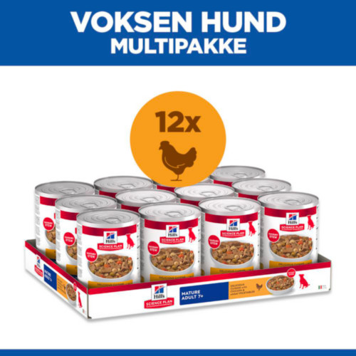 Hill's Mature Adult vådfoder til katte med kylling & grøntsager (stew, dåse)