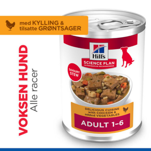 Hill's Adult vådfoder til katte med kylling & grøntsager (stew, dåse)
