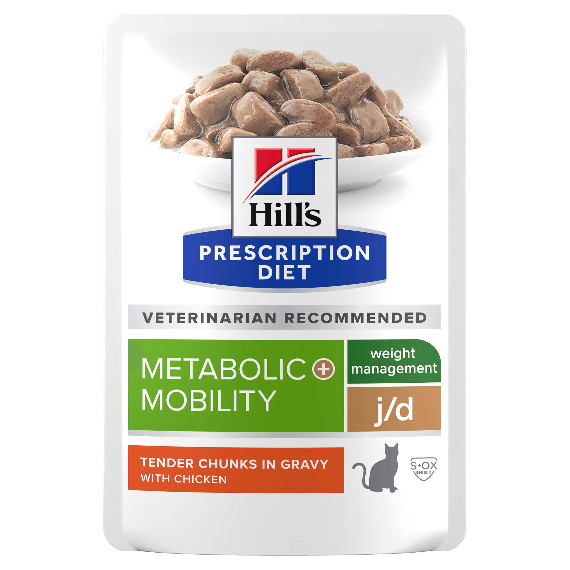 Hill's Prescription Diet J/D Weight Metabolic + Mobility vådfoder til katte med kylling (portionsposer)
