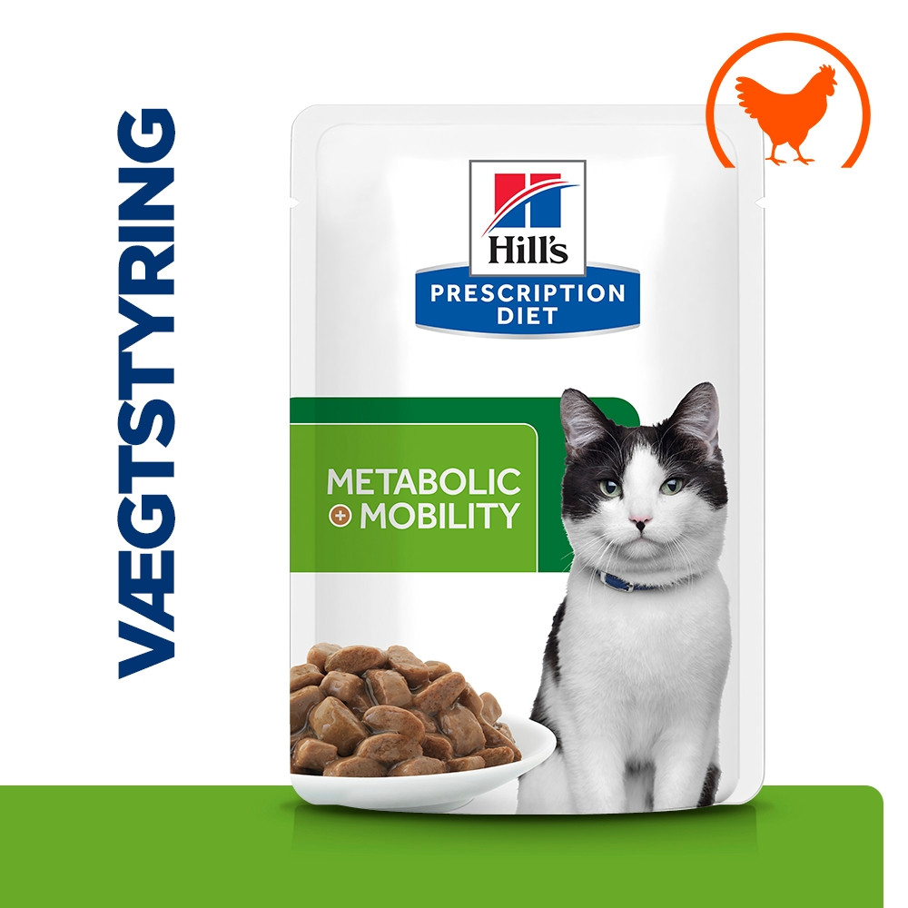 Hill's Prescription Diet J/D Weight Metabolic + Mobility vådfoder til katte med kylling (portionsposer)