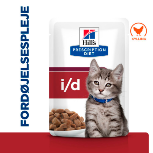 Hill's Prescription Diet Kitten I/D Digestive Care vådfoder til katte med kylling (portionsposer)