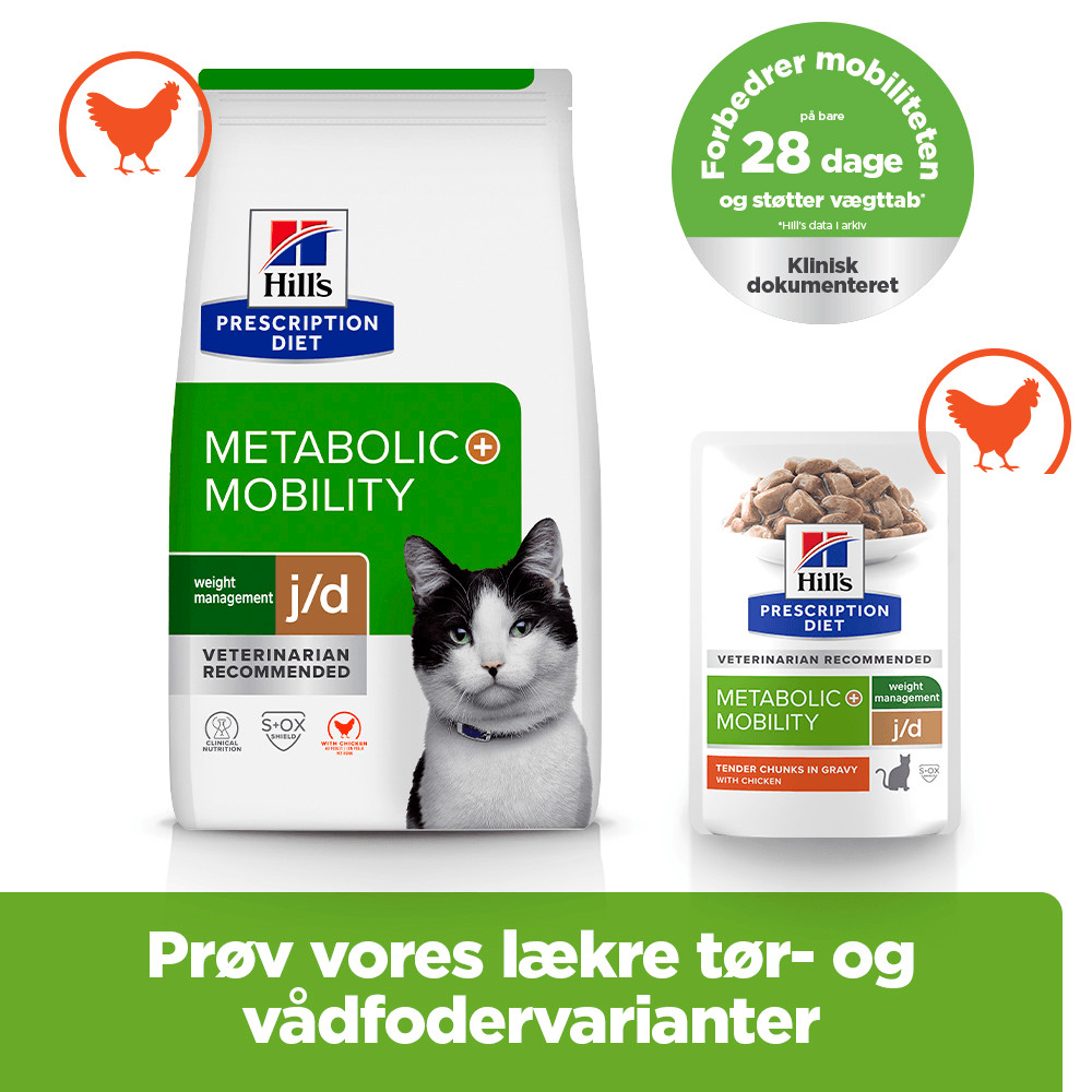 Hill's Prescription Diet J/D Weight Metabolic + Mobility kattefoder med kylling