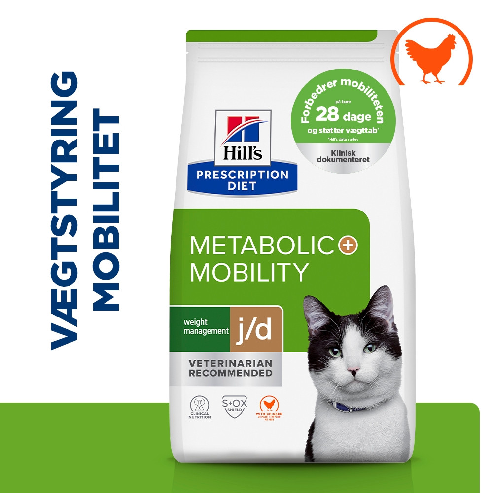 Hill's Prescription Diet J/D Weight Metabolic + Mobility kattefoder med kylling